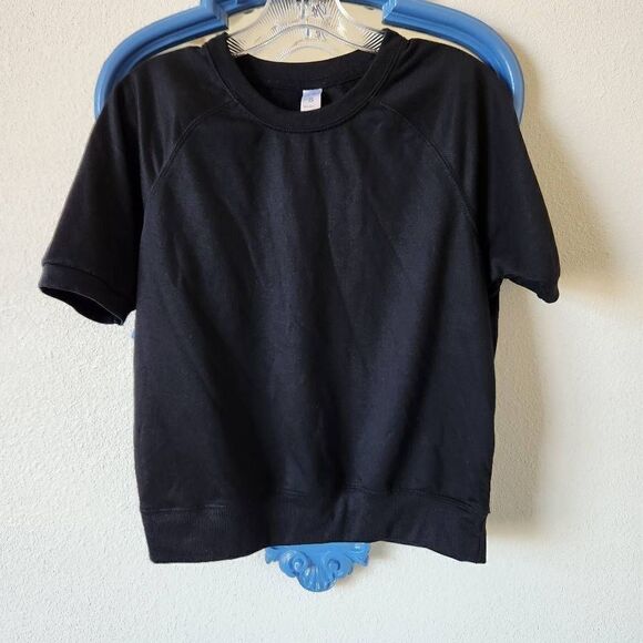 Just be women's small black basic pullover shirt 3/4 sleeve short length - Picture 1 of 4